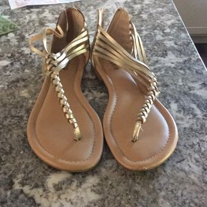 Gold gladiator sandals